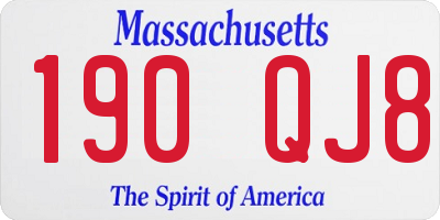 MA license plate 190QJ8
