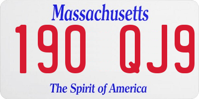 MA license plate 190QJ9