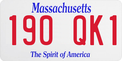 MA license plate 190QK1