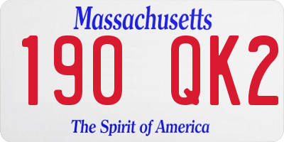 MA license plate 190QK2