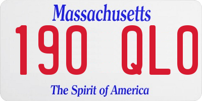 MA license plate 190QL0