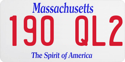 MA license plate 190QL2
