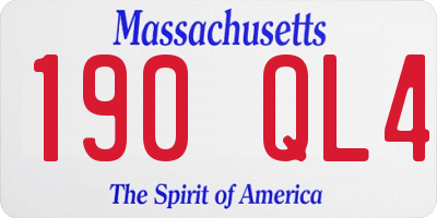 MA license plate 190QL4