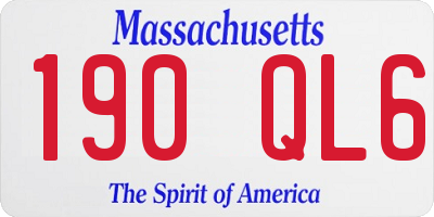 MA license plate 190QL6