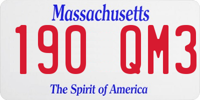 MA license plate 190QM3
