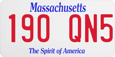 MA license plate 190QN5