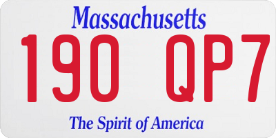 MA license plate 190QP7
