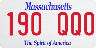 MA license plate 190QQ0