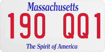 MA license plate 190QQ1