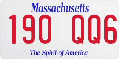 MA license plate 190QQ6