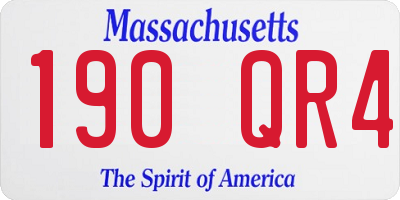 MA license plate 190QR4