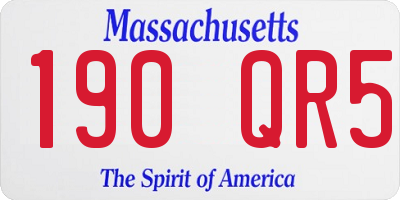 MA license plate 190QR5