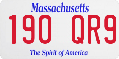 MA license plate 190QR9