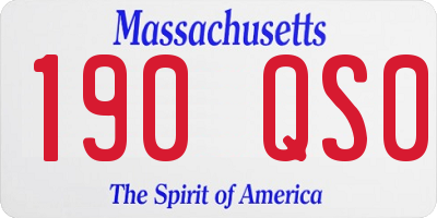 MA license plate 190QS0