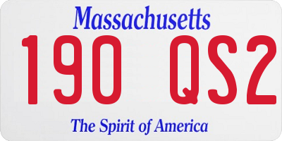 MA license plate 190QS2