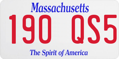 MA license plate 190QS5
