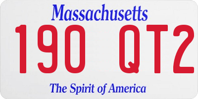 MA license plate 190QT2