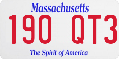 MA license plate 190QT3