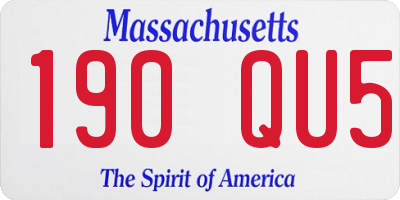 MA license plate 190QU5