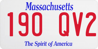 MA license plate 190QV2