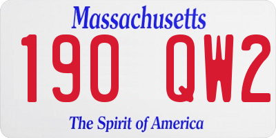 MA license plate 190QW2