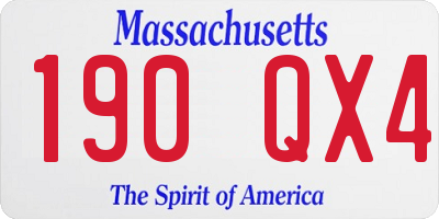 MA license plate 190QX4