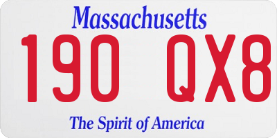 MA license plate 190QX8