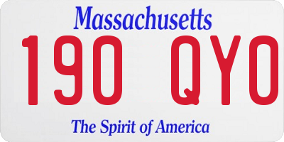 MA license plate 190QY0