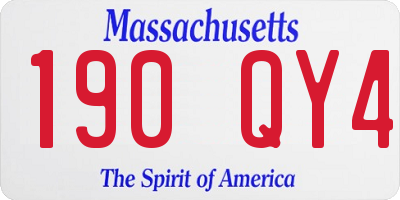 MA license plate 190QY4