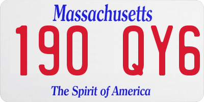 MA license plate 190QY6