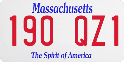 MA license plate 190QZ1
