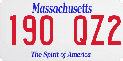 MA license plate 190QZ2