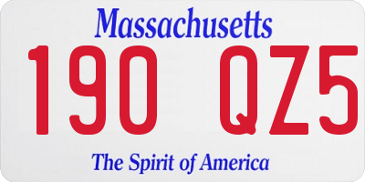 MA license plate 190QZ5