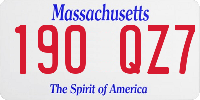 MA license plate 190QZ7