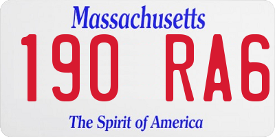 MA license plate 190RA6