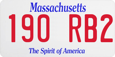 MA license plate 190RB2