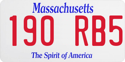MA license plate 190RB5