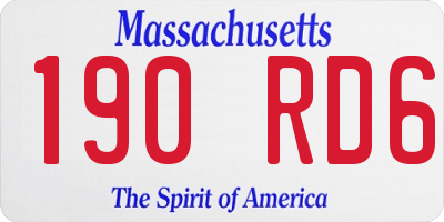 MA license plate 190RD6