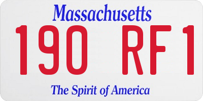 MA license plate 190RF1