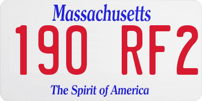MA license plate 190RF2