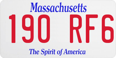 MA license plate 190RF6