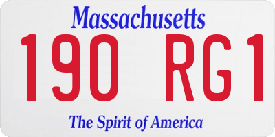 MA license plate 190RG1