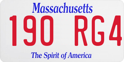 MA license plate 190RG4