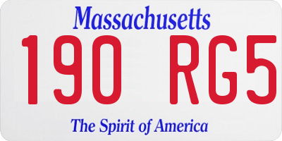 MA license plate 190RG5