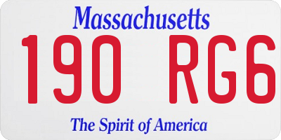 MA license plate 190RG6