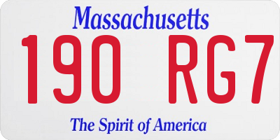 MA license plate 190RG7