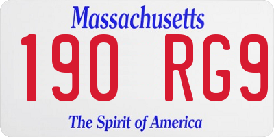 MA license plate 190RG9