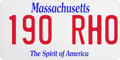 MA license plate 190RH0
