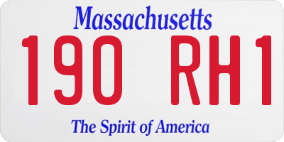 MA license plate 190RH1