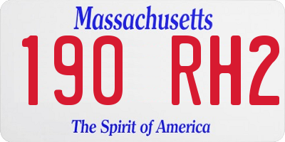 MA license plate 190RH2